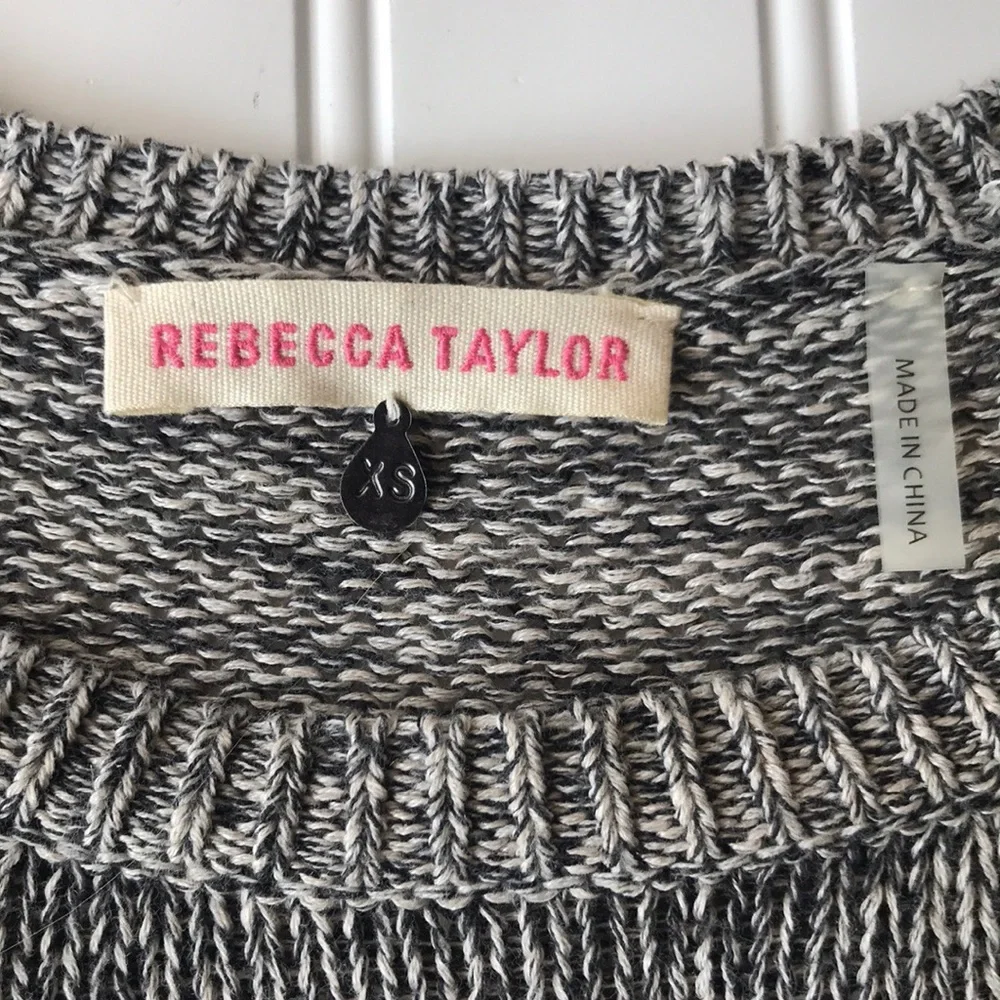 Rebecca Taylor sweater elbow patch grey marbled - Picture 5 of 8